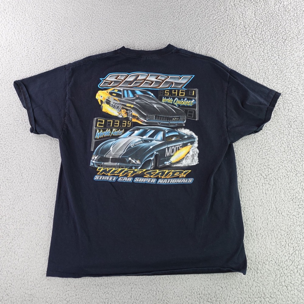 SCSN Street Car Super Nationals T-Shirt XL Black Nuff Said Worlds Fastest Racing
